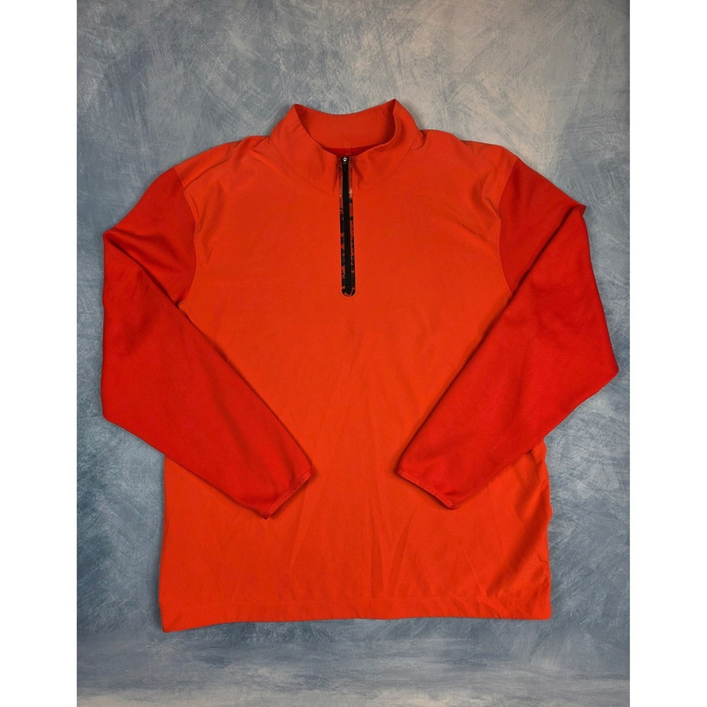Nike Golf Tour Performance Men's Pullover XL Orange Dri-FIT 1/4 Zip Stretch